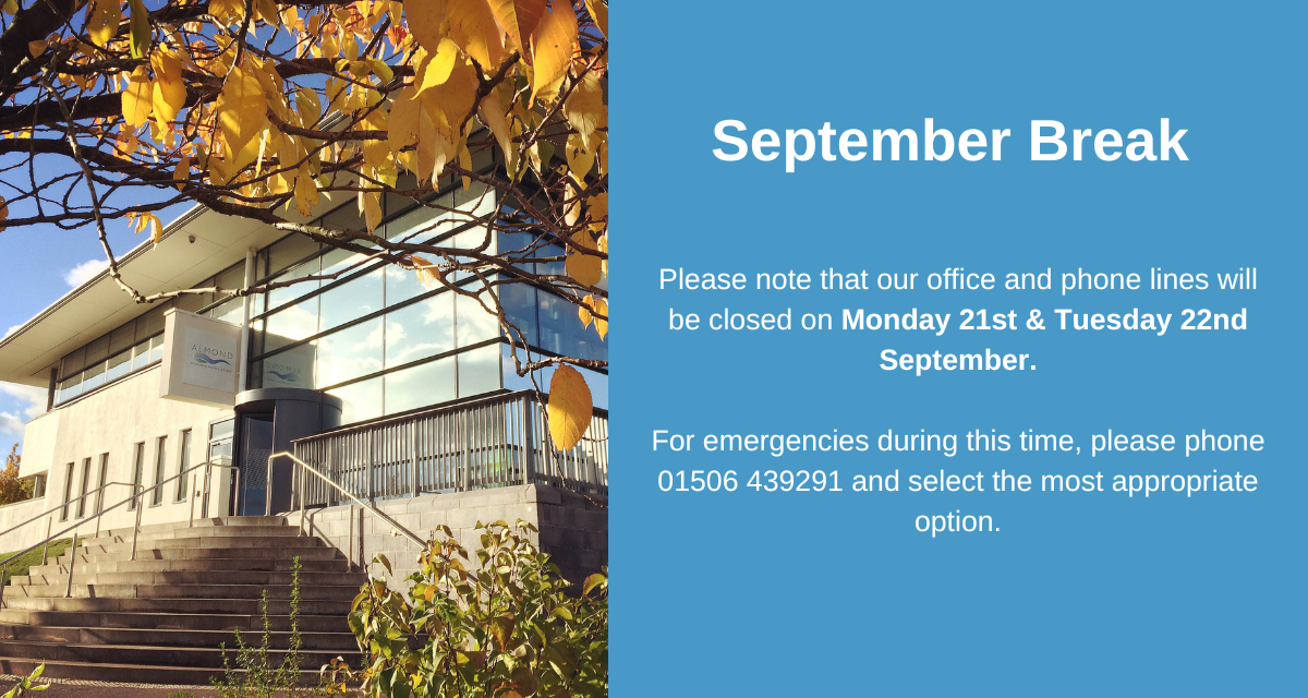 Our office is closed on Monday 21st & Tuesday 22nd September