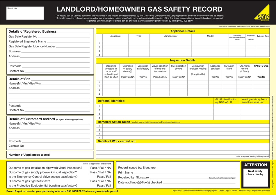 Gas Safety Record